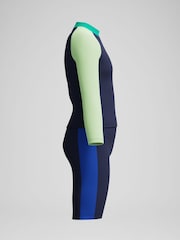 Speedo Blue Long Sleeve Colorblock Rash Guard & Jammer Set - Image 4 of 6