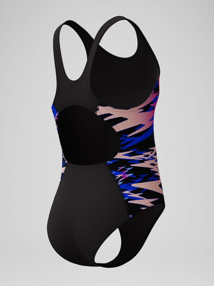 Speedo Black Hyperboom Splice Muscleback One Piece Swimsuit - Image 2 of 4 Speedo Black Hyperboom Splice Muscleback One Piece Swimsuit - Image 2 of 4