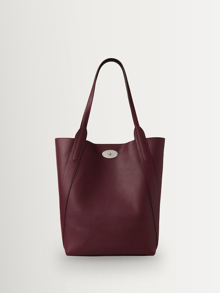 Mulberry Black Cherry North South Bayswater Heavy Grain Tote Bag - Image 1 of 6 Mulberry Black Cherry North South Bayswater Heavy Grain Tote Bag - Image 1 of 6