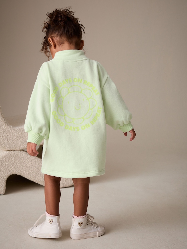 Buy Green Quarter Zip Sweat Dress (3mths-7yrs) from Next USA Buy Green Quarter Zip Sweat Dress (3mths-7yrs) from Next USA