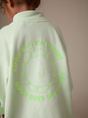 Green Quarter Zip Sweat Dress (3mths-7yrs) - Image 4 of 5