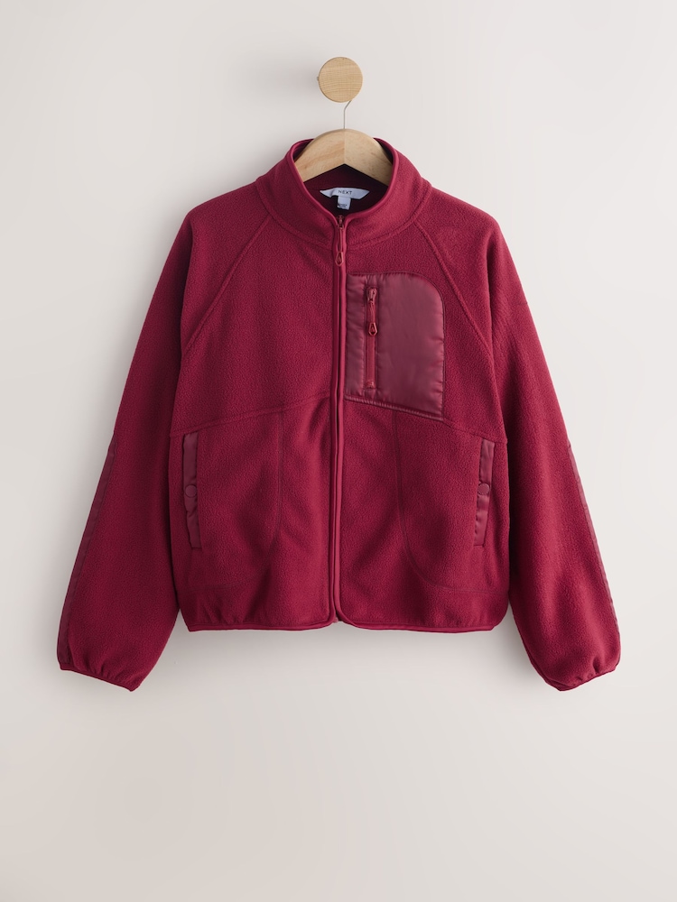 Cherry Red Zip Through Sports Fleece - Image 1 of 3