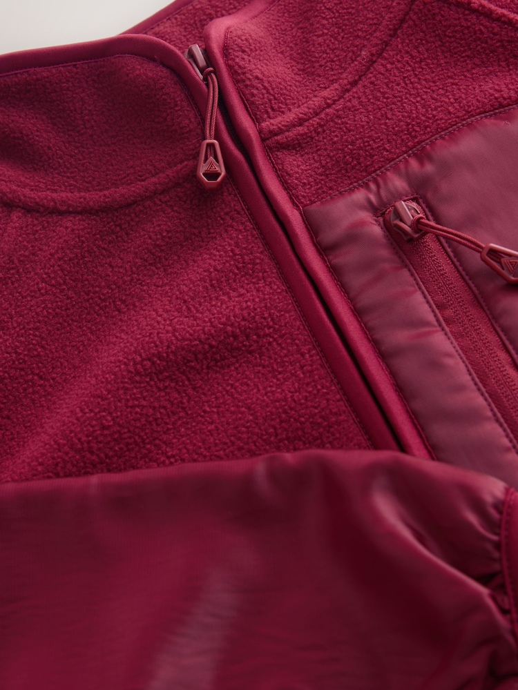 Cherry Red Zip Through Sports Fleece - Image 2 of 3