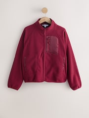 Cherry Red Zip Through Sports Fleece - Image 5 of 7