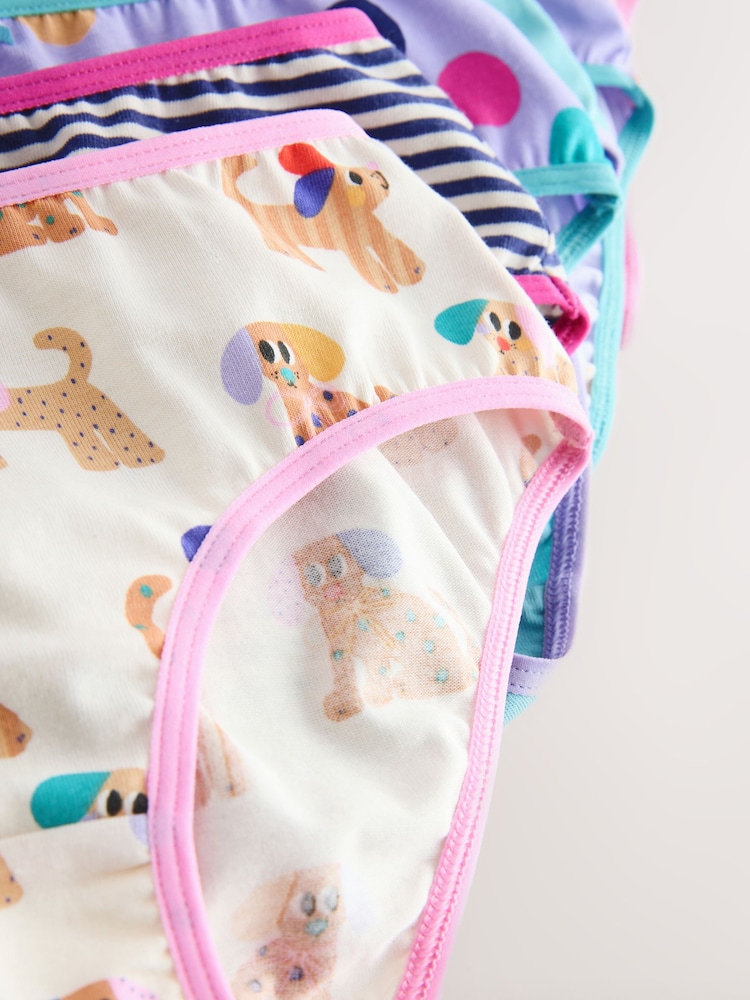 Pink/Blue Dog Briefs 7 Pack (1.5-14yrs) - Image 11 of 11