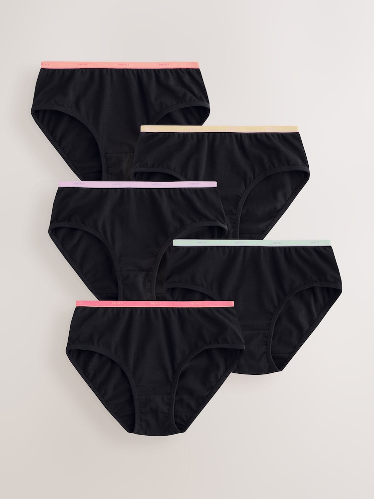 Black/ Bright Waistband Briefs 5 Pack (1.5-16yrs) - Image 1 of 8