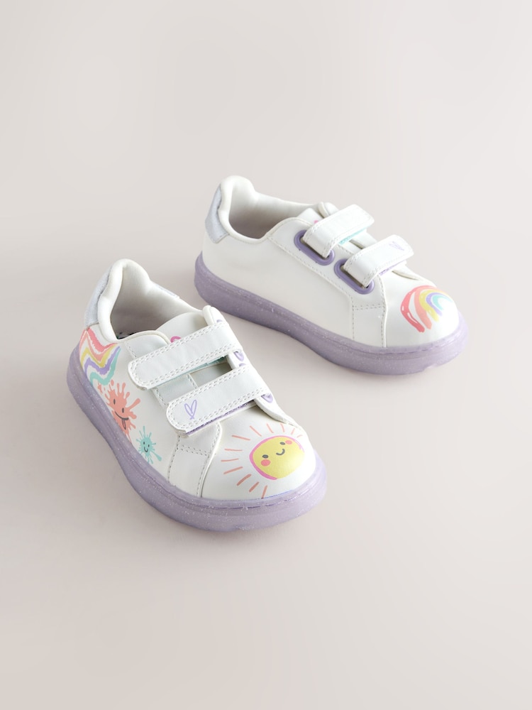 White Touch Fastening Trainers - Image 1 of 5 White Touch Fastening Trainers - Image 1 of 5