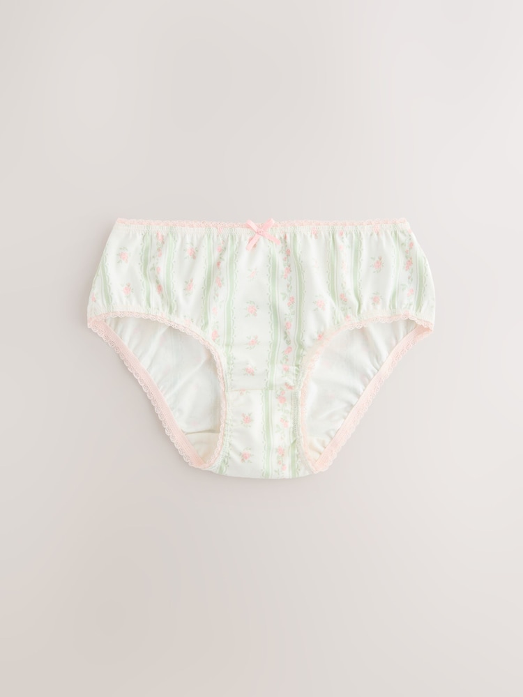Green/Pink Ditsy Print Briefs 5 Pack (1.5-16yrs) - Image 2 of 9