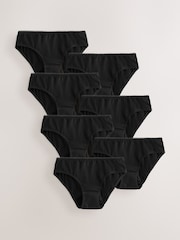 Black/ Black Lace Bikini Briefs 7 Pack (5-16yrs) - Image 1 of 11