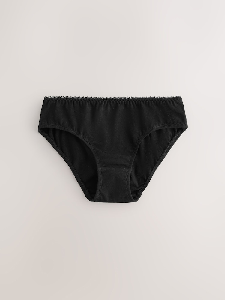 Black/ Black Lace Bikini Briefs 7 Pack (5-16yrs) - Image 2 of 11 Black/ Black Lace Bikini Briefs 7 Pack (5-16yrs) - Image 2 of 11