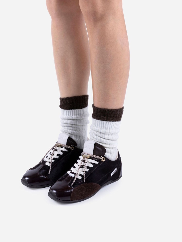 Bronx Brown Myraa Hair On Cow Sneakers - Image 1 of 4 Bronx Brown Myraa Hair On Cow Sneakers - Image 1 of 4