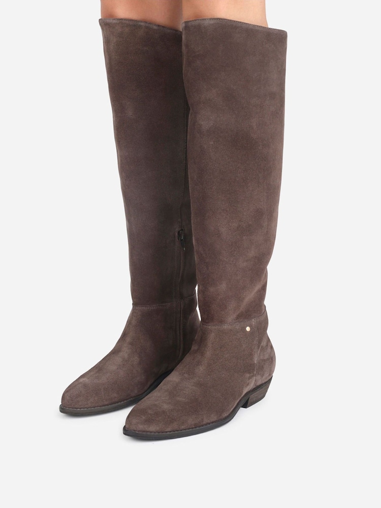 Bronx Brown Kendra Suede Knee High Boots - Image 1 of 6 Bronx Brown Kendra Suede Knee High Boots - Image 1 of 6