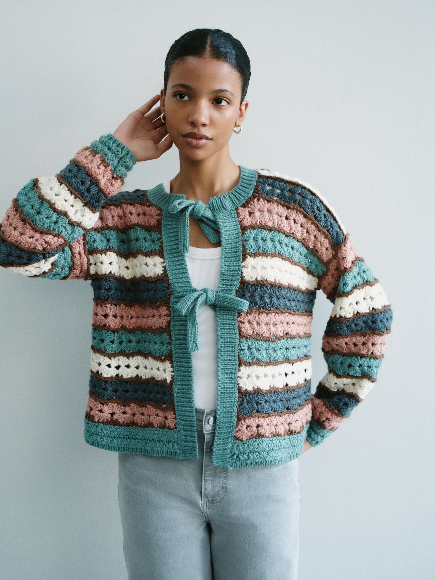 Acka.mix knit cardigan 新品未使用品 frill hand knit cardigan – Acka online store