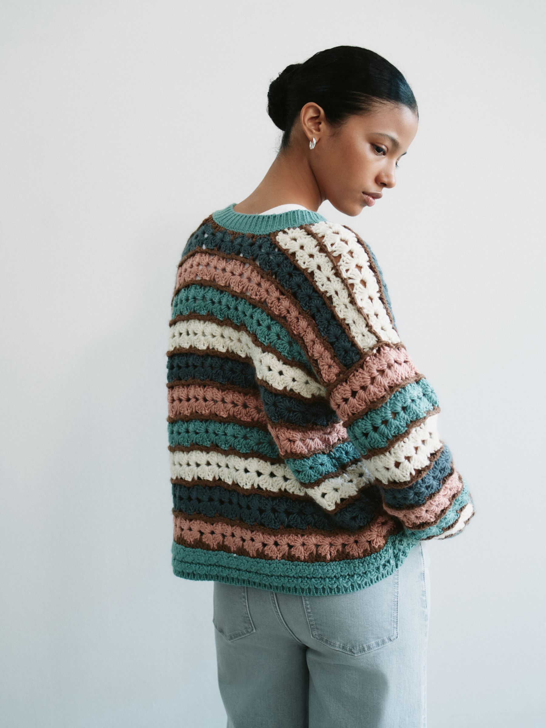 Buy Blue/Pink Multi Hand Knitted Tie Front Cardigan from Next Canada
