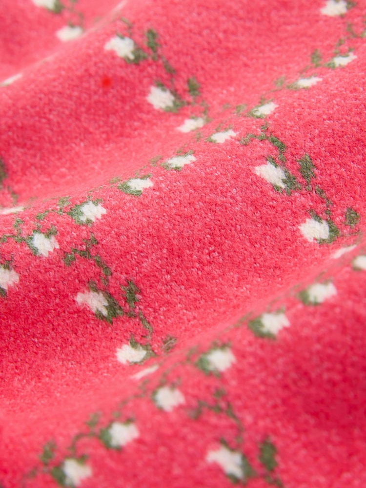 Pink Floral Check - Supersoft Tie Front Knitted Cardigan - Imaginea 7 din 7