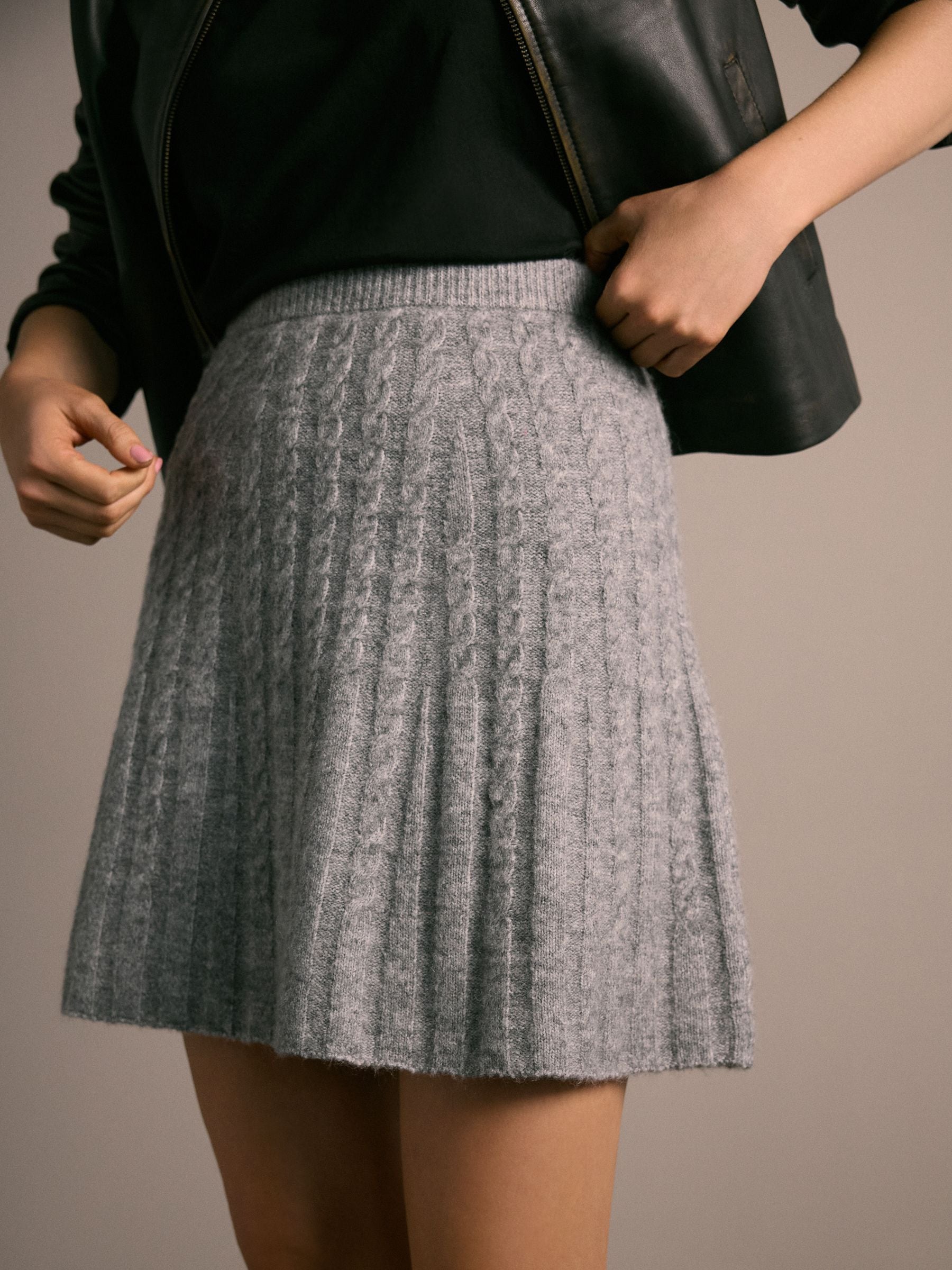 Buy Grey Cable Knit Mini Skirt from Next USA