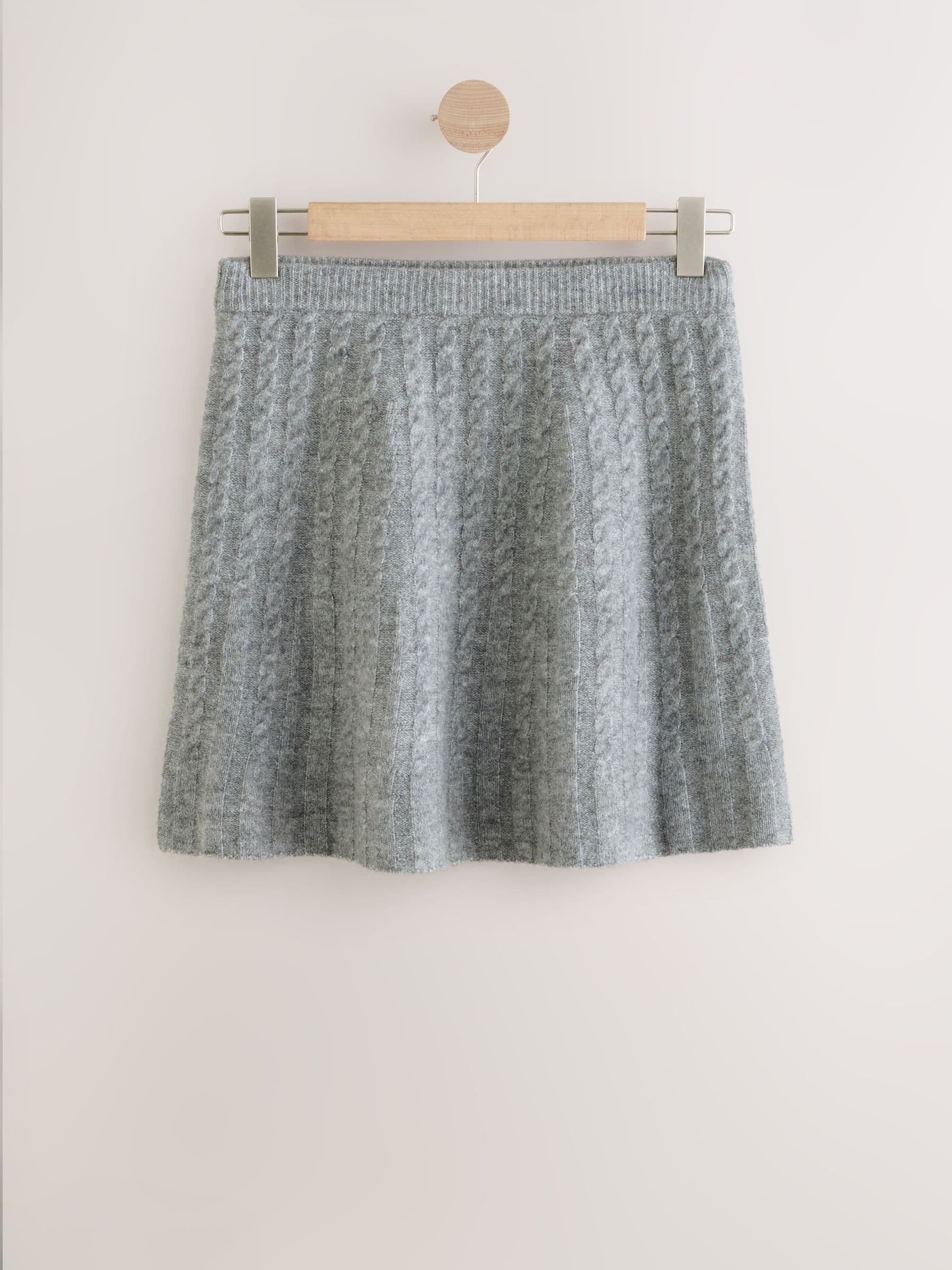 Buy Grey Cable Knit Mini Skirt from Next USA