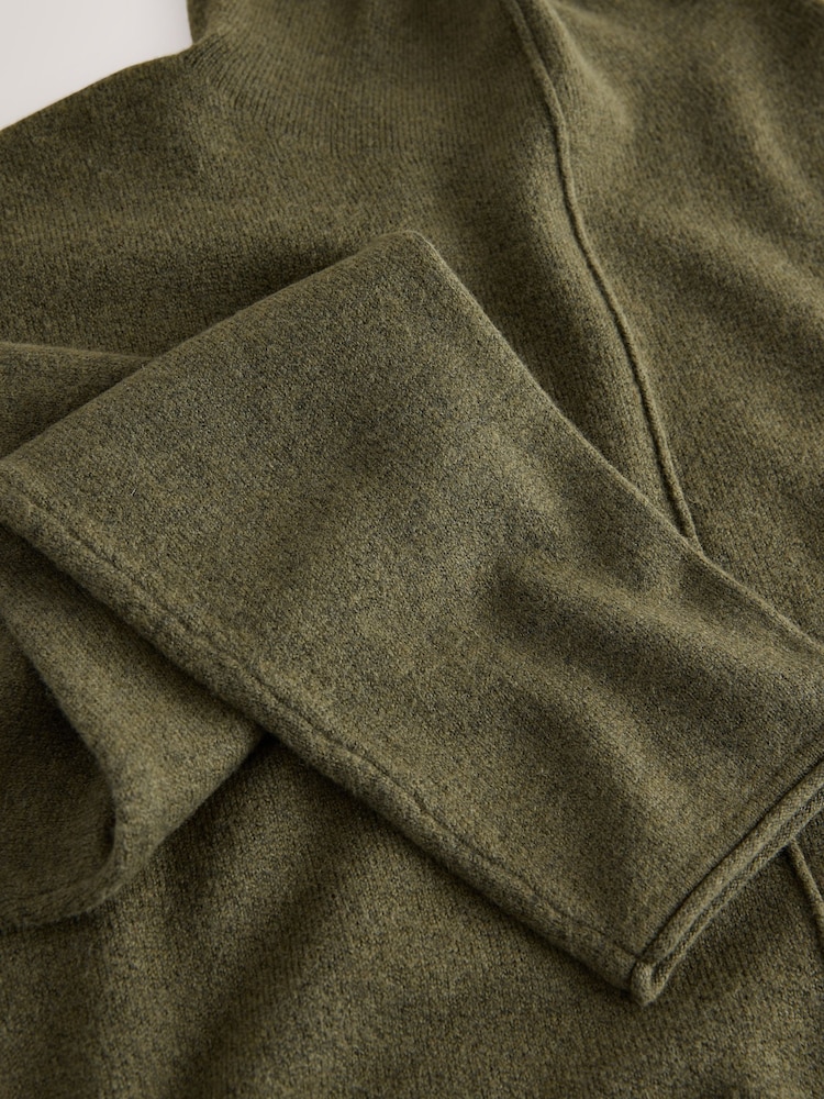 Khaki Green Super Soft Roll Edge High Neck Jumper - Image 8 of 8