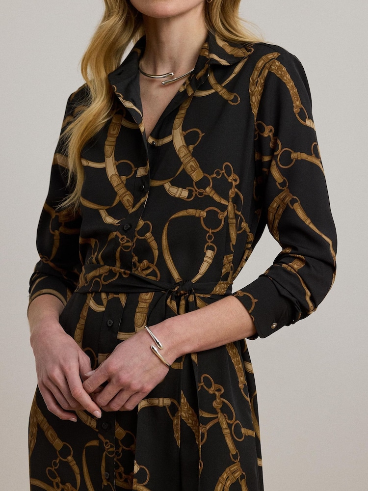 Buy Lauren Ralph Lauren Black Shadny Belted Print Shirt Dress from Next USA