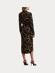 Lauren Ralph Lauren Shadny Belted Print Black Shirt Dress - Image 5 of 8