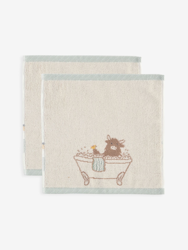 Natural Hamish The Highland Cow Set of 2 Face Cloths - Image 3 of 3 Natural Hamish The Highland Cow Set of 2 Face Cloths - Image 3 of 3