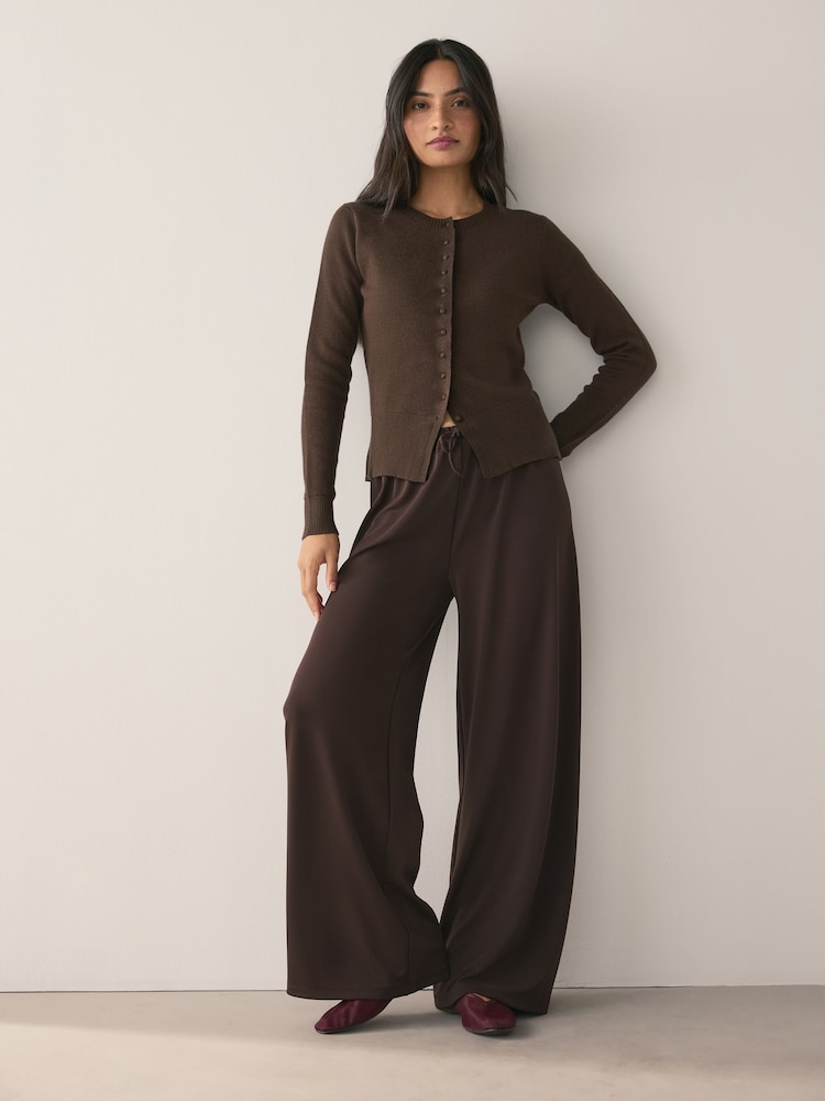 Chocolate Brown Wide Leg Trousers - Image 2 of 7