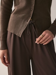 Chocolate Brown Wide Leg Trousers - Image 4 of 7