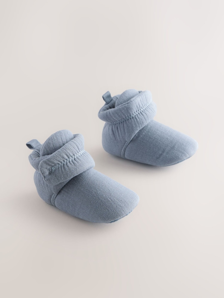 Көк - Muslin Wrap Baby Slipper Boots (0-18mths) - 5ичинен 1 сүрөт