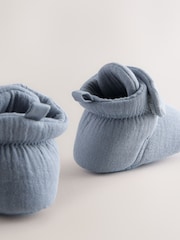 Көк - Muslin Wrap Baby Slipper Boots (0-18mths) - 5ичинен 5 сүрөт