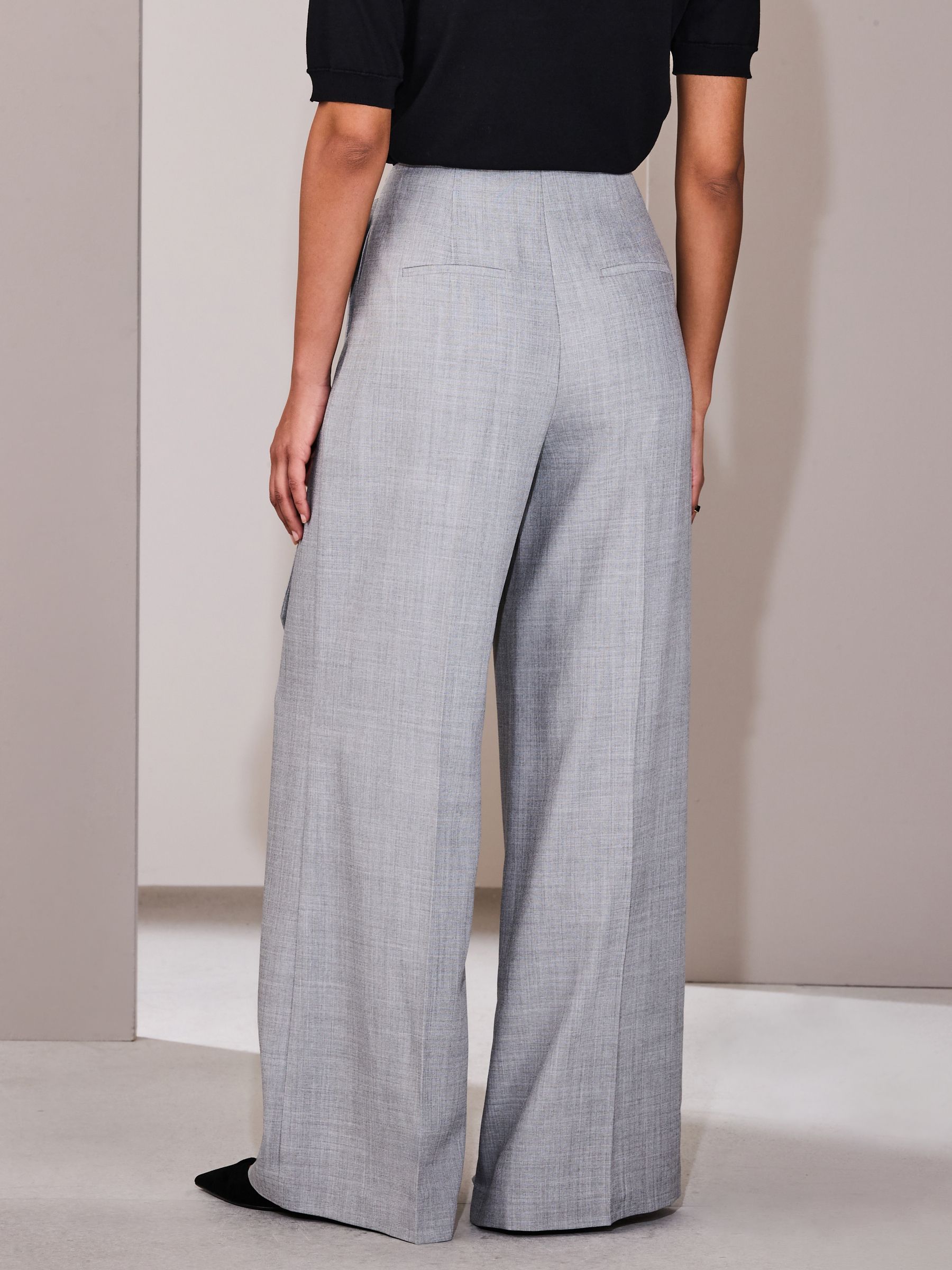【専用】WIDE TUCKED TROUSERS GRAY sizeM Buy Grey Crosshatch Wrap Wide Leg Trousers from Next USA
