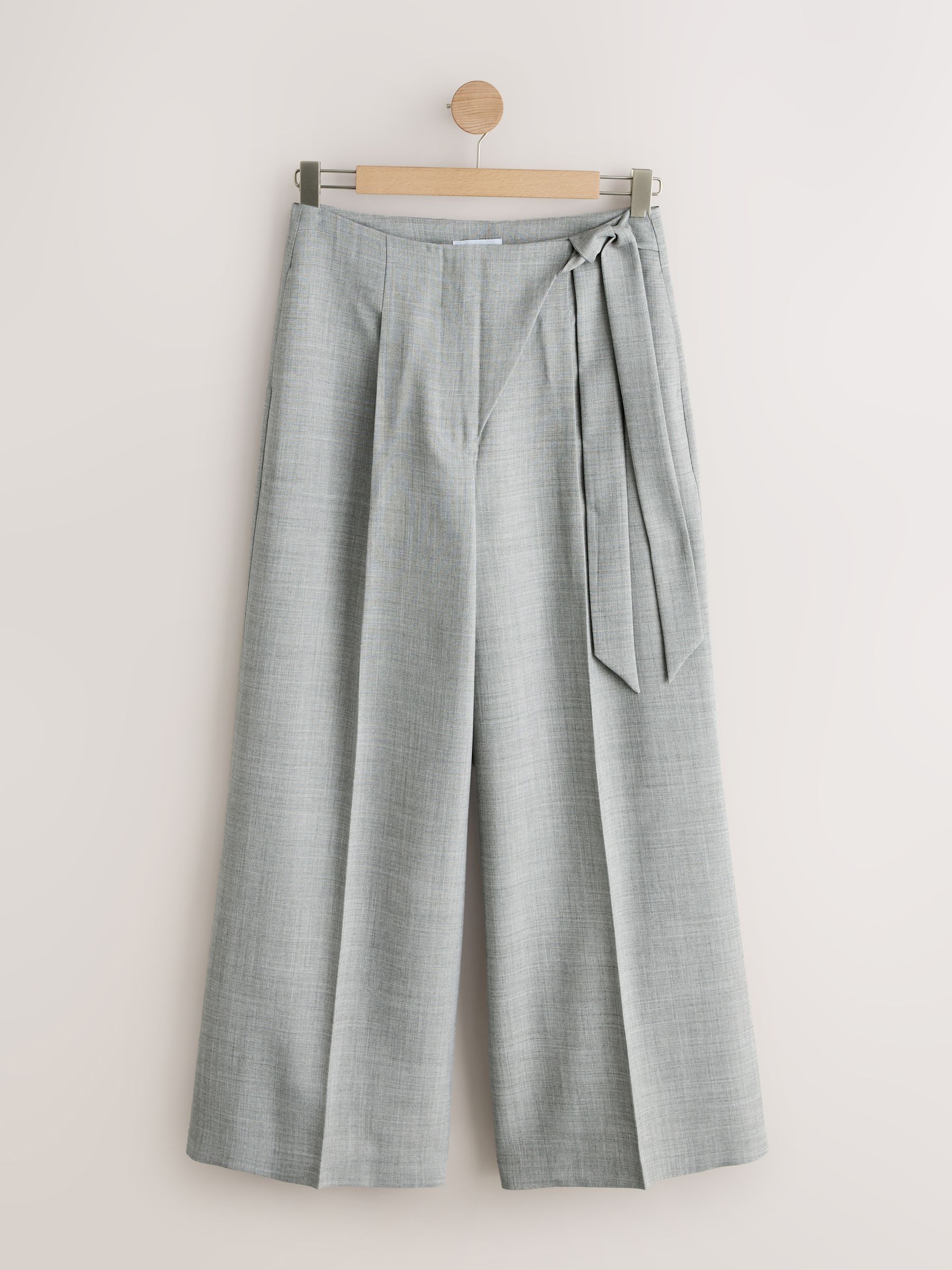 Buy Grey Crosshatch Wrap Wide Leg Trousers from Next South Africa