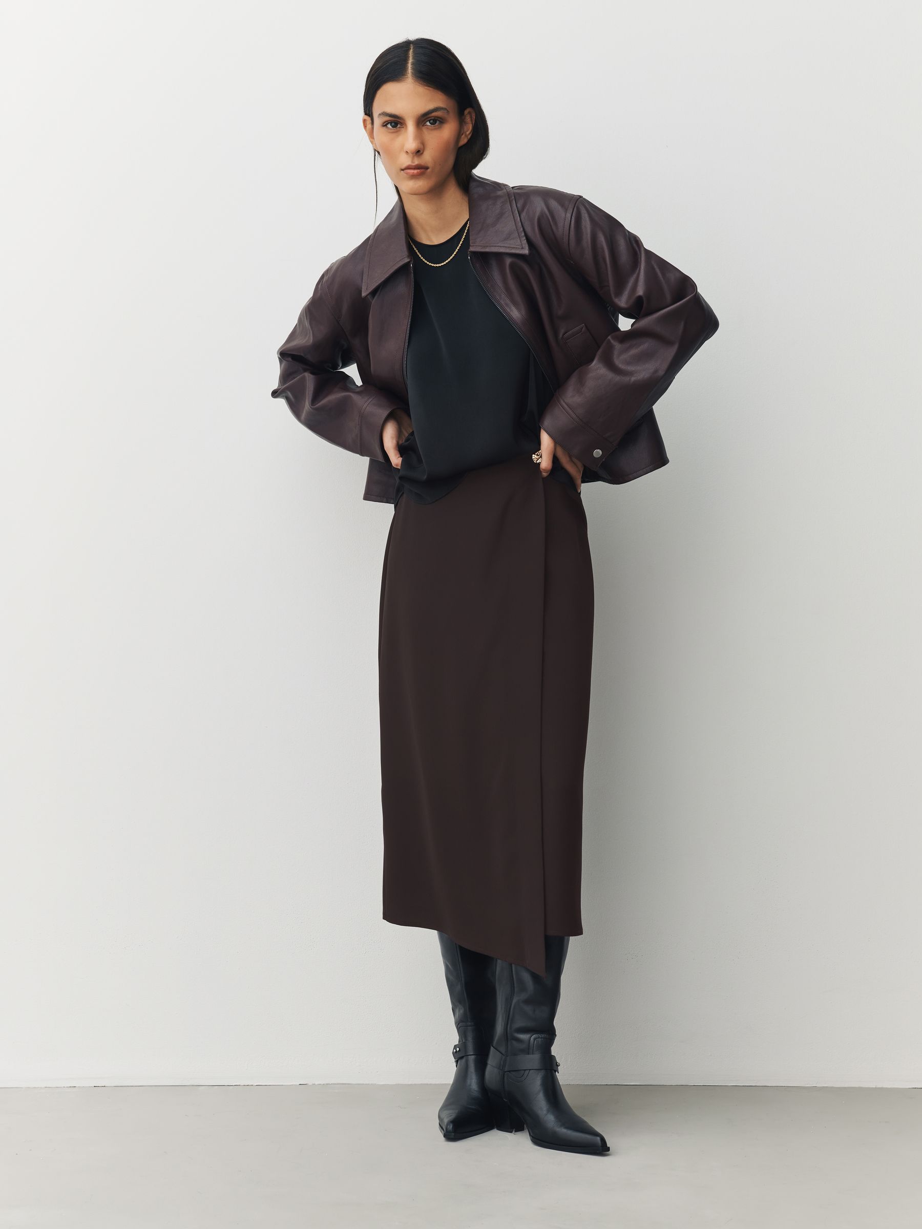 Buy Chocolate Brown Midi Wrap Skirt from Next USA