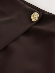 Chocolate Brown Midi Wrap Skirt - Image 7 of 8