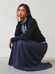 Bleumarin - Washed Midi Skirt - Imaginea 3 din 8