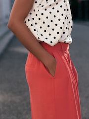 אדום - מכנסיים בגזרה רחבה - תמונה 4 מתוך 7