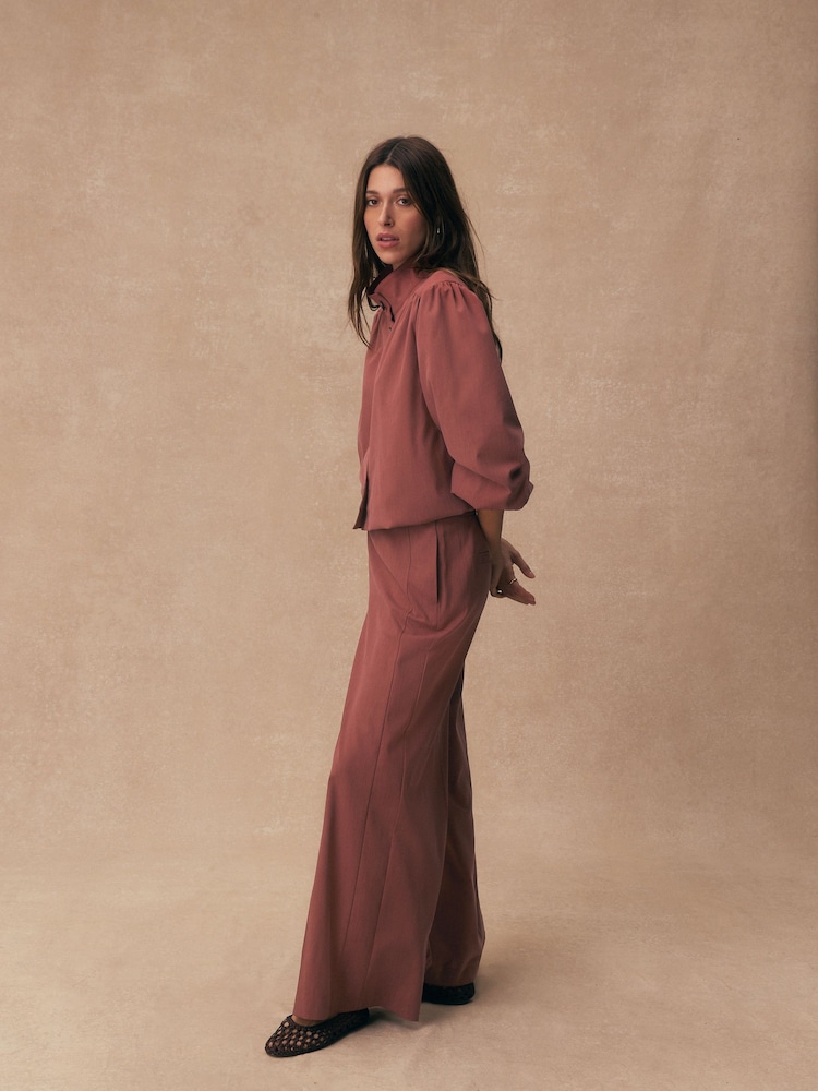 Terracotta Soft Touch Palazzo Trousers - Image 2 of 8 Terracotta Soft Touch Palazzo Trousers - Image 2 of 8