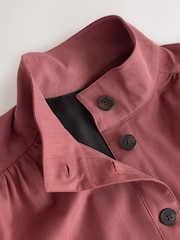 Terracotta Pink Funnel Neck Bomber Jacket - Image 11 of 12