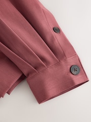 Terracotta Pink Funnel Neck Bomber Jacket - Image 12 of 12