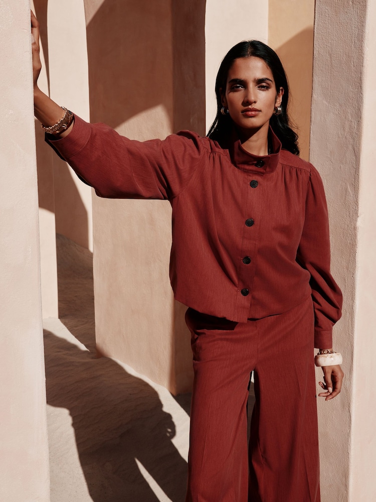 Rust Funnel Neck Bomber Jacket - Image 2 of 10 Rust Funnel Neck Bomber Jacket - Image 2 of 10