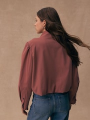 Rust Funnel Neck Bomber Jacket - Image 5 of 10