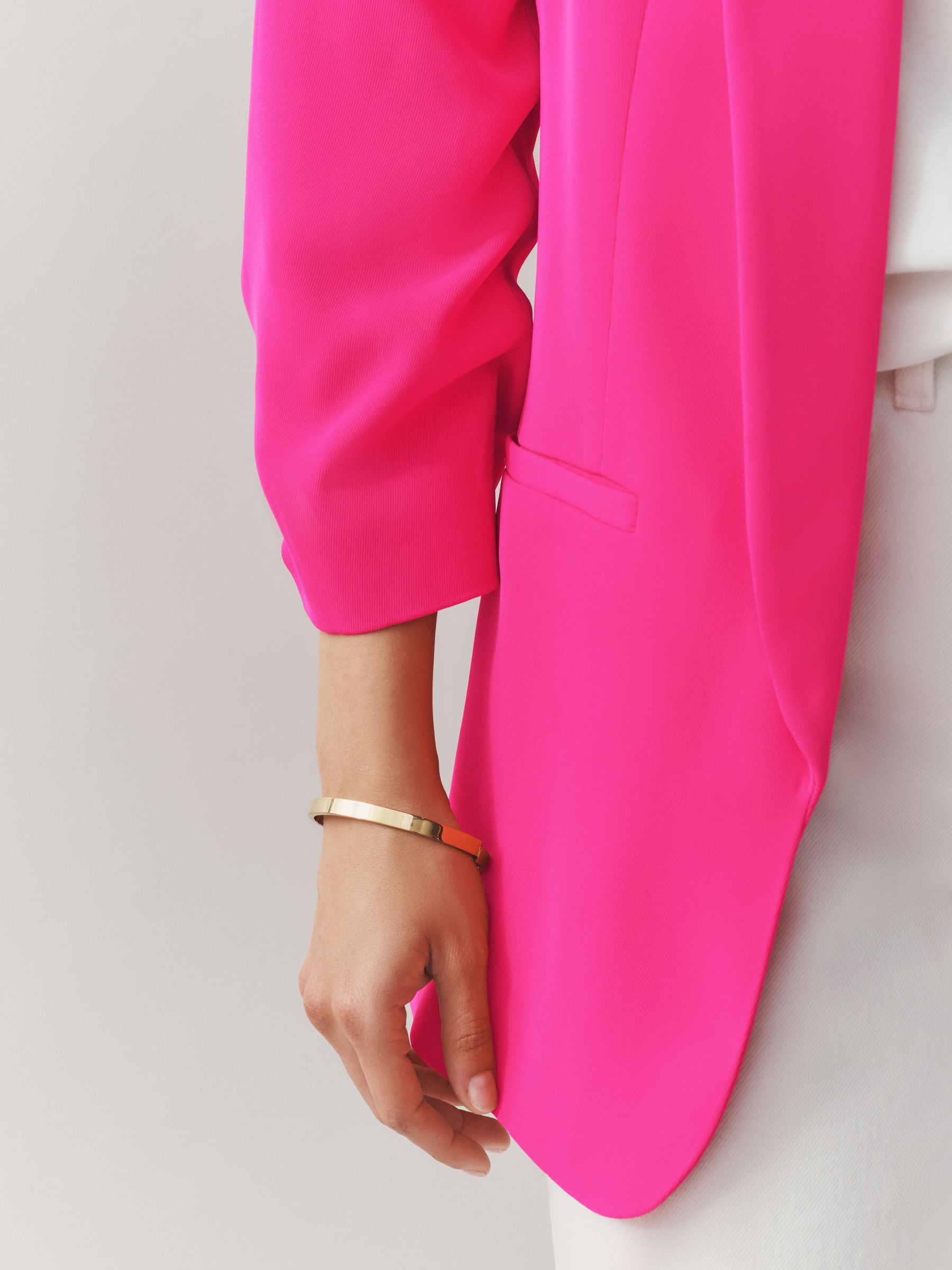 Buy Bright Pink Relaxed Ruched Sleeve Blazer from Next USA