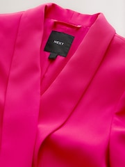 وردي - سترة بليزر مريحة بكشكشة على الكم - صورة 7 من 8