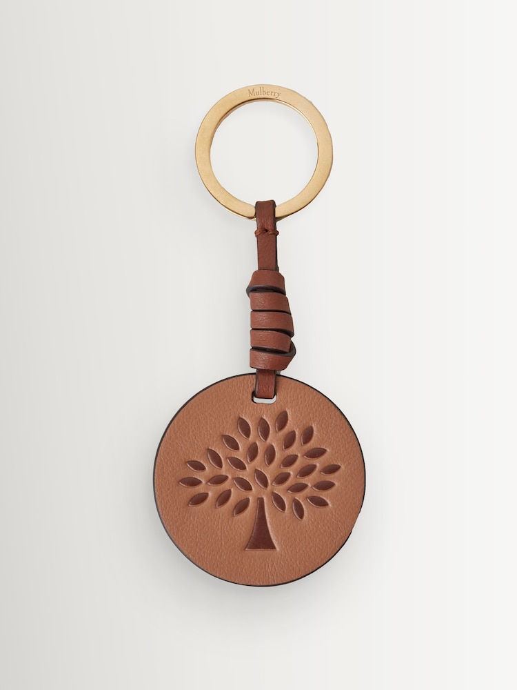 Mulberry Gold Mulbtree Leather Keyring Sable-Bright Charm - Image 1 of 3