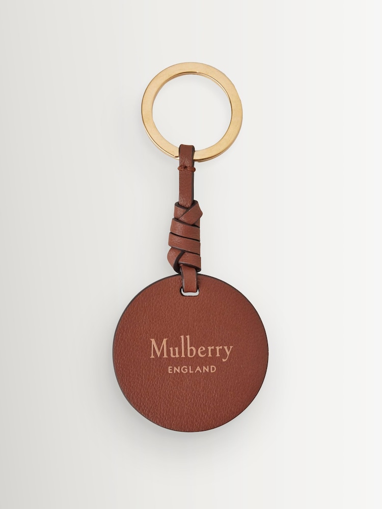 Mulberry Gold Mulbtree Leather Keyring Sable-Bright Charm - Image 2 of 3
