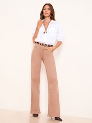 Lipsy Dusky Pink Petite Wide Leg Jeans - Image 3 of 5