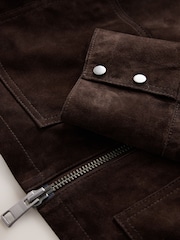 Nothing Ordinary Suede Double Zip Collared Jacket - Imagen 9 de 10