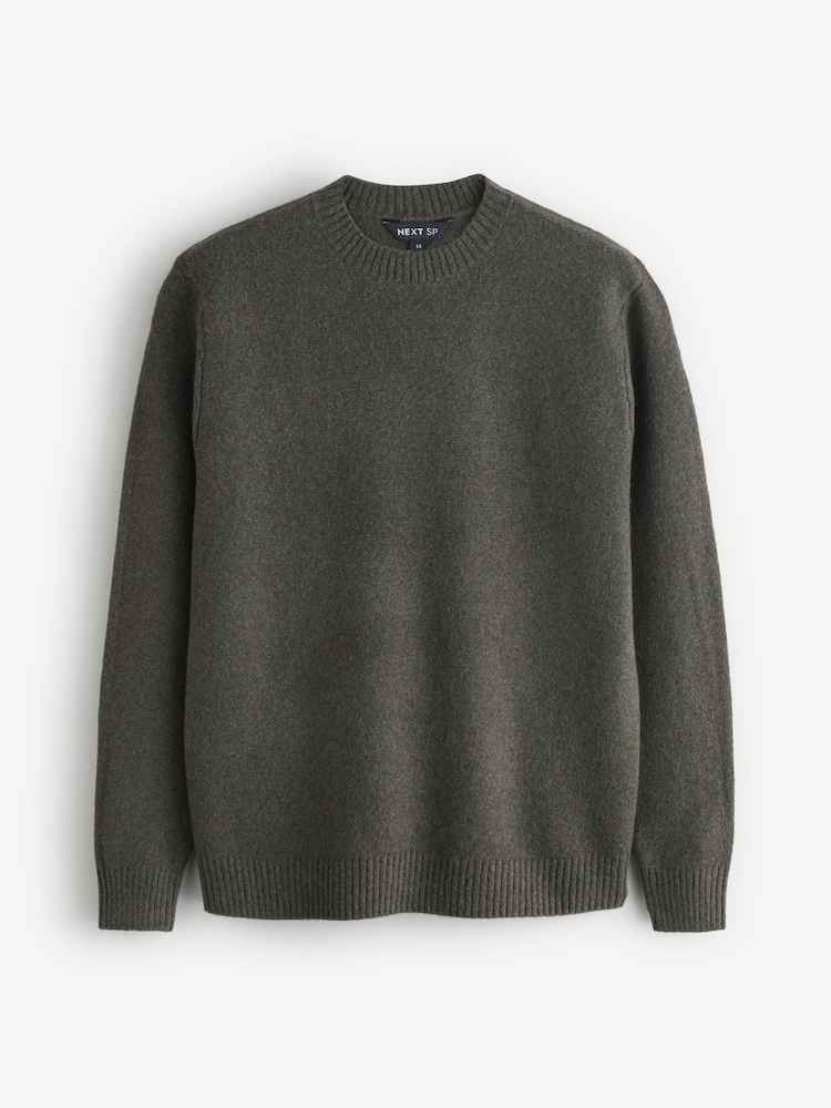 Brown Knitted Crewneck Jumper - Image 1 of 1
