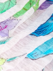 Pink/Blau Floral  Print - Minikleid für besondere Anlässe mit Puffärmeln - Bild 5 von 7