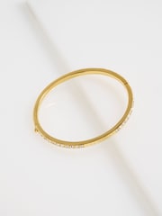 Ted Baker Gold Claudia Narrow Crystal Hinged Bangle Bracelet - Image 1 of 6