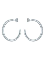 Ted Baker Silver Tone Clanci: Medium Crystal Hoop Earrings - Image 2 of 6